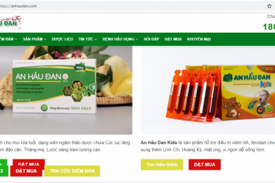 Ngang nhiên quảng cáo thực phẩm bảo vệ sức khỏe An Hầu Đan trên website 'trôi nổi'